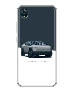 Чехол для Vivo Y91C с картинкой «Серебристый Cybertruck Tesla»