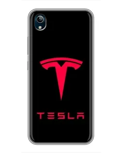 Чехол для Vivo Y91C с картинкой «Tesla Red Logo»
