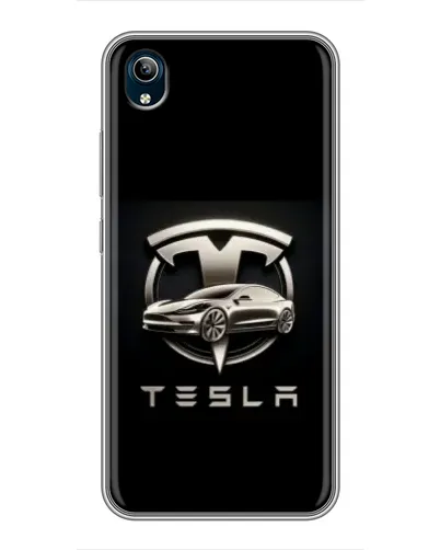 Чехол для Vivo Y91C с картинкой «Tesla — серебристое авто» Чехол для Vivo Y91C с картинкой «Tesla — серебристое авто»
