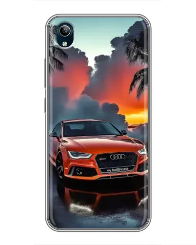Чехол для Vivo Y91C с картинкой «Audi — закат»