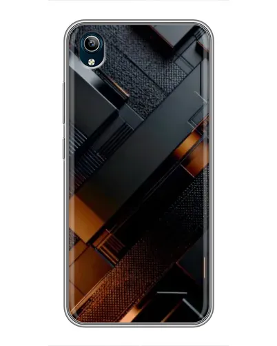 Чехол для Vivo Y91C с картинкой «Черные геометрические блоки»
