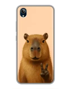 Чехол для Vivo Y91C с картинкой «Капибара виктория»