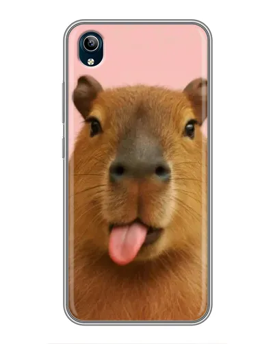 Чехол для Vivo Y91C с картинкой «Капибара с языком»