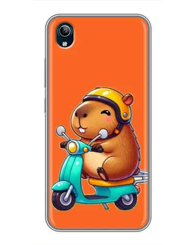 Чехол для Vivo Y91C с картинкой «Капибара на скутере»