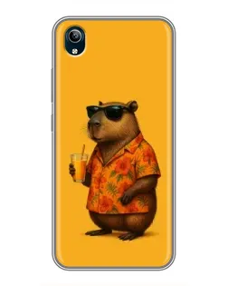 Чехол для Vivo Y91C с картинкой «Капибара на отдыхе»