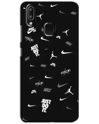 Чехол для Vivo Y93 Lite с картинкой «Nike Black Pattern»