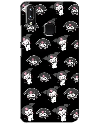 Чехол для Vivo Y93 Lite с картинкой «Черный паттерн Kuromi»