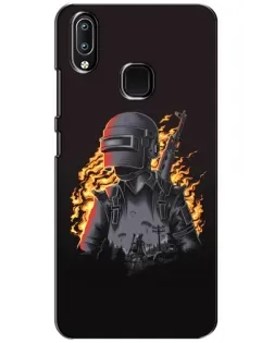 Чехол для Vivo Y93 Lite с картинкой «PUBG — огненный силуэт»