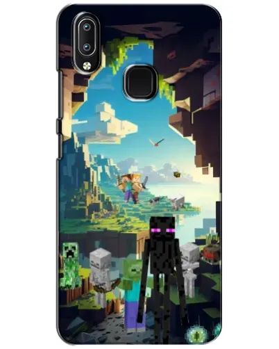Чехол для Vivo Y93 Lite с картинкой «Эндермен в лесу»