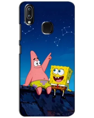 Чехол для Vivo Y93 Lite с картинкой «Губка Боб и Патрик ночью»