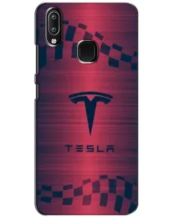 Чехол для Vivo Y93 Lite с картинкой «Тесла красный карбон»