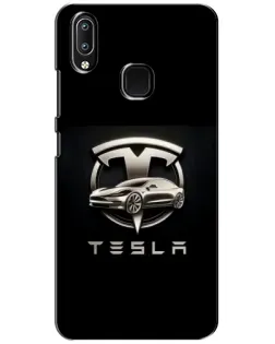 Чехол для Vivo Y93 Lite с картинкой «Tesla — серебристое авто»