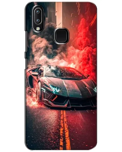 Чехол для Vivo Y93 Lite с картинкой «Lamborghini красный дым»