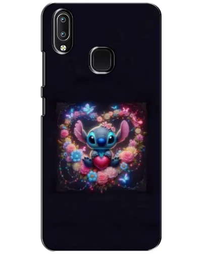 Чехол для Vivo Y93 Lite с картинкой «Stitch в цветах»