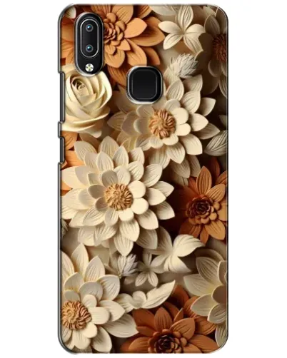 Чехол для Vivo Y93 Lite с картинкой «Бежевый флористический декор»
