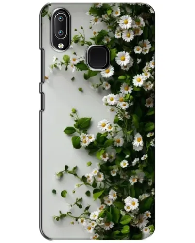 Чехол для Vivo Y93 Lite с картинкой «Ветка мелких белых цветов»