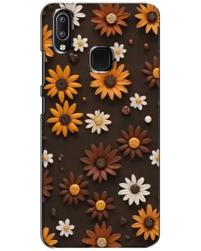 Чехол для Vivo Y93 Lite с картинкой «Узор из маленьких подсолнухов»