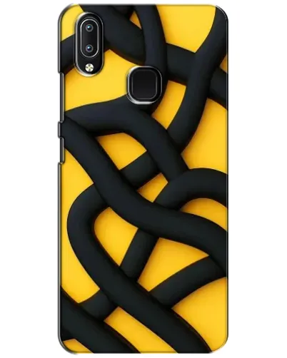 Чехол для Vivo Y93 Lite с картинкой «Черное желтое переплетение» Чехол для Vivo Y93 Lite с картинкой «Черное желтое переплетение»