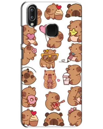 Чехол для Vivo Y93 Lite с картинкой «Стикерпак с капибарами»
