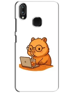 Чохол для Vivo Y93 Lite з картинкою «Капібара з ноутбуком»