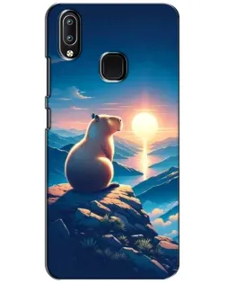 Чохол для Vivo Y93 Lite з картинкою «Захід сонця з капібарою»