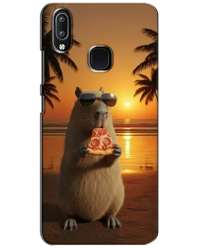 Чехол для Vivo Y93 Lite с картинкой «Капибара с пиццей»
