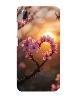 Чехол для Vivo Y93 / Y93S с картинкой «Розовый цвет сердце на фоне заката»