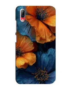 Чехол для Vivo Y93 / Y93S с картинкой «Яркая сине-оранжевая флора»