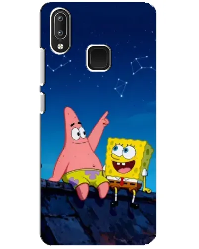 Чехол для Vivo Y95 с картинкой «Губка Боб и Патрик ночью»