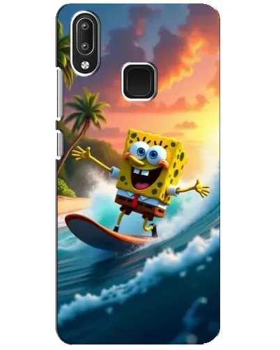 Чехол для Vivo Y95 с картинкой «Губка Боб серфингист»