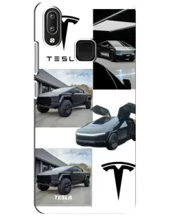 Чехол для Vivo Y95 с картинкой «Коллаж Cybertruck Tesla»