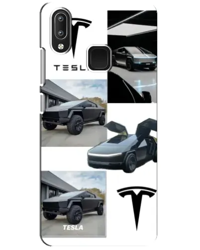 Чехол для Vivo Y95 с картинкой «Коллаж Cybertruck Tesla»