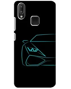 Чехол для Vivo Y95 с картинкой «Голубой силуэт Lamborghini»