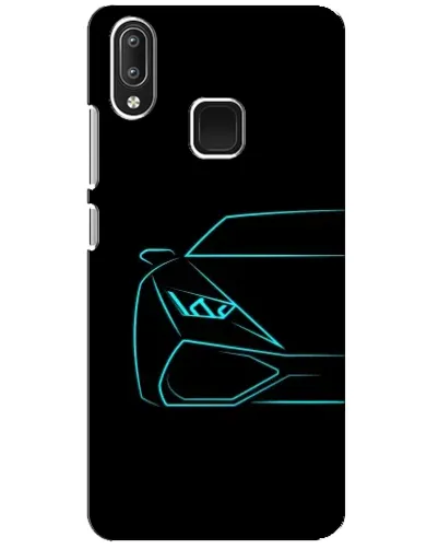 Чехол для Vivo Y95 с картинкой «Голубой силуэт Lamborghini»