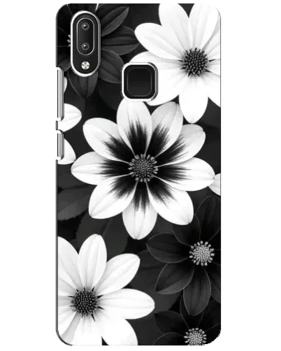 Чехол для Vivo Y95 с картинкой «Монохромные астры»