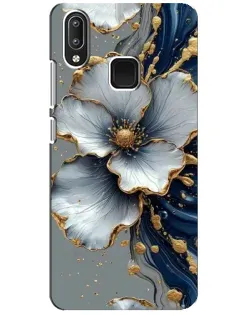 Чехол для Vivo Y95 с картинкой «Белый цветок и золотой флюид»