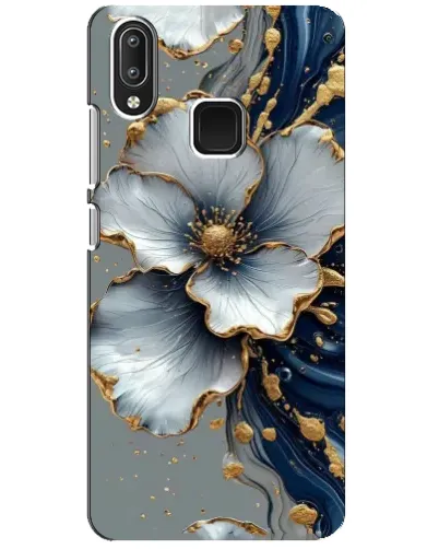 Чехол для Vivo Y95 с картинкой «Белый цветок и золотой флюид» Чехол для Vivo Y95 с картинкой «Белый цветок и золотой флюид»
