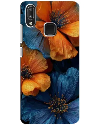 Чехол для Vivo Y95 с картинкой «Яркая сине-оранжевая флора» Чехол для Vivo Y95 с картинкой «Яркая сине-оранжевая флора»