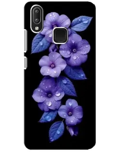Чехол для Vivo Y95 с картинкой «Фиолетовые цветы с росою»