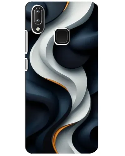 Чехол для Vivo Y95 с картинкой «Объемные черно-белые ленты» Чехол для Vivo Y95 с картинкой «Объемные черно-белые ленты»