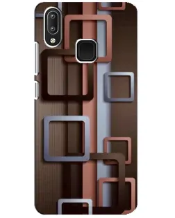 Чехол для Vivo Y95 с картинкой «Коричневые объемные квадраты»