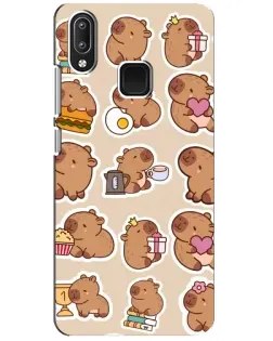 Чехол для Vivo Y95 с картинкой «Капибары паттерн»