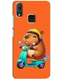 Чехол для Vivo Y95 с картинкой «Капибара на скутере»