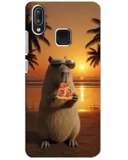 Чехол для Vivo Y95 с картинкой «Капибара с пиццей»