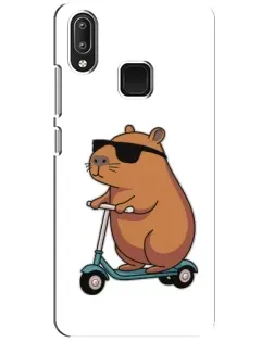 Чехол для Vivo Y95 с картинкой «Капибара на самокате»