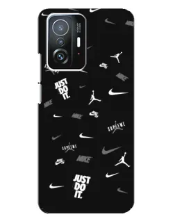 Чохол для Xiaomi 11T / 11T Pro з картинкою «Nike Black Pattern»