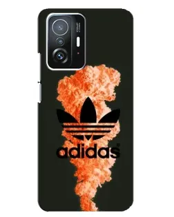 Чохол для Xiaomi 11T / 11T Pro з картинкою «Помаранчевий дим Adidas»