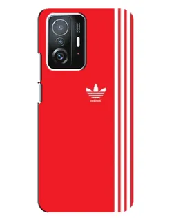 Чохол для Xiaomi 11T / 11T Pro з картинкою «Червоний мінімалізм Adidas»