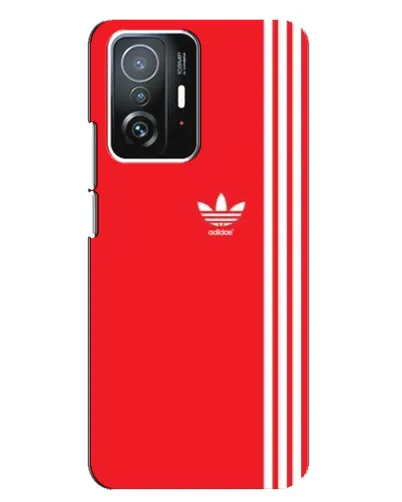 Чехол для Xiaomi 11T / 11T Pro с картинкой «Красный минимализм Adidas»