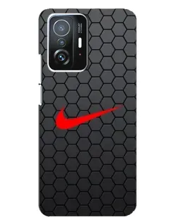 Чохол для Xiaomi 11T / 11T Pro з картинкою «Nike — карбонова сітка»